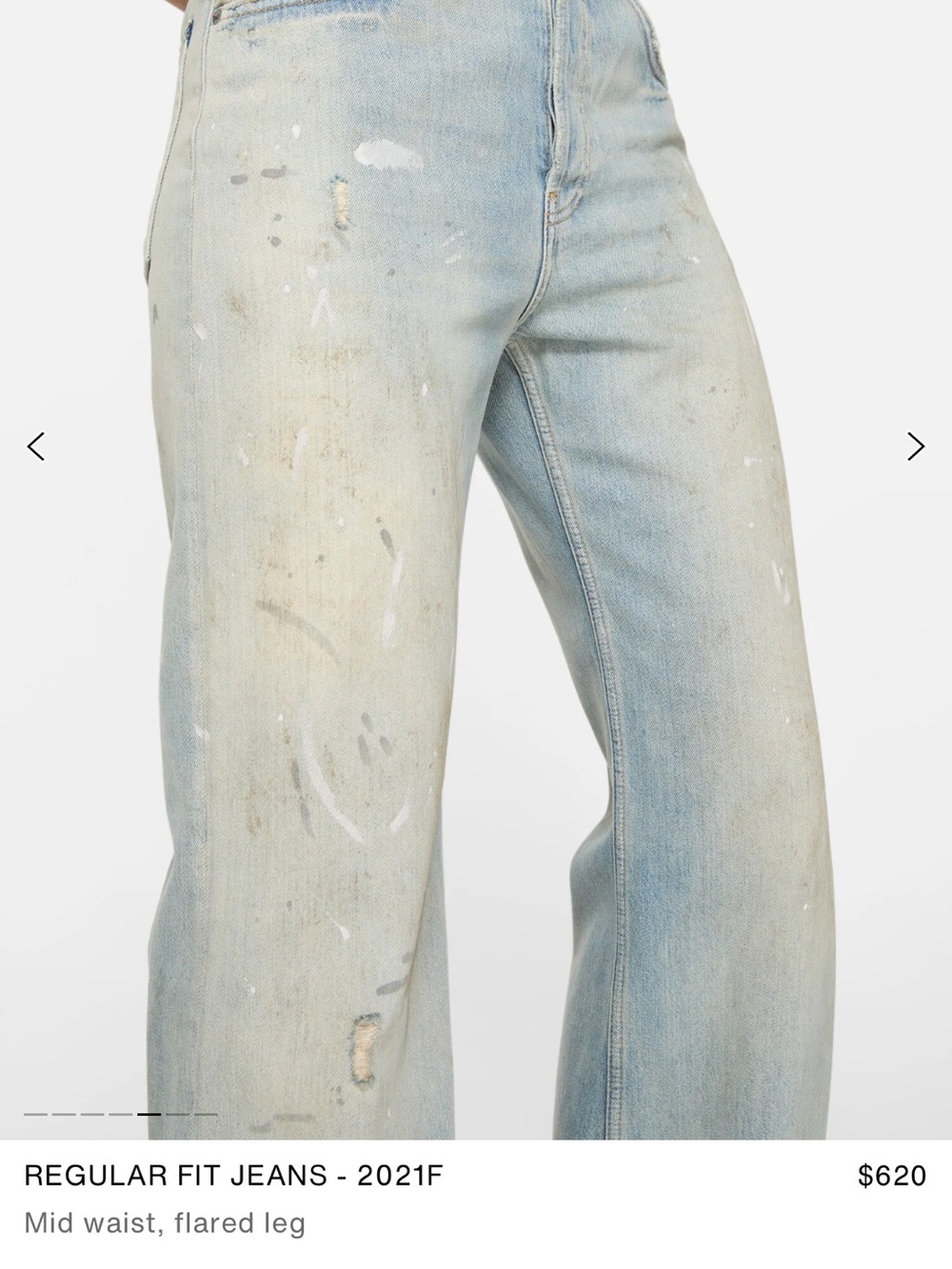EUC Acne Studios 2021 Jean Light Blue  Paint/Dirt Splatters Distressed